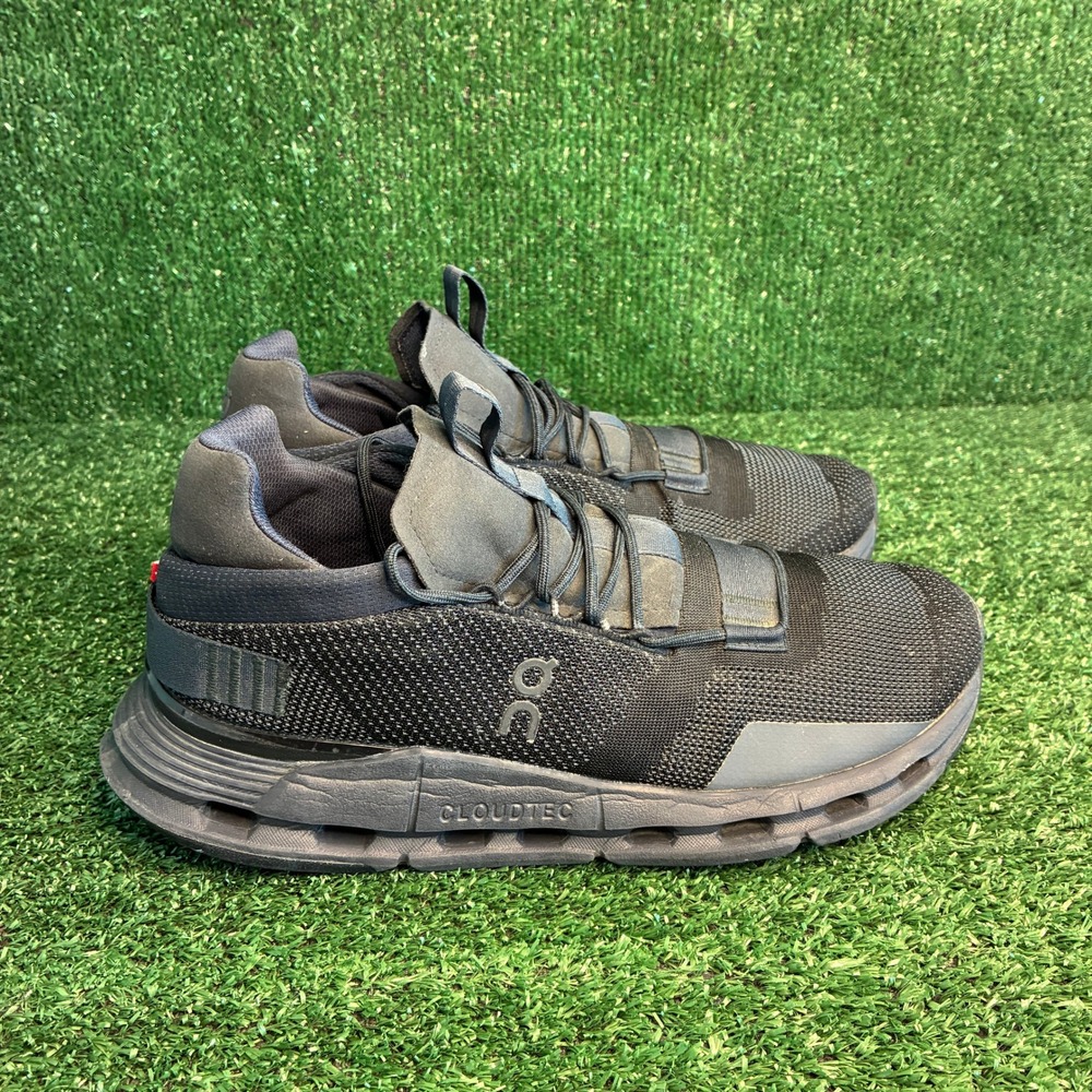 On Cloudnova Mesh Lightweight Nimble CloudTec Sneakers All Black Mens Size 9.5